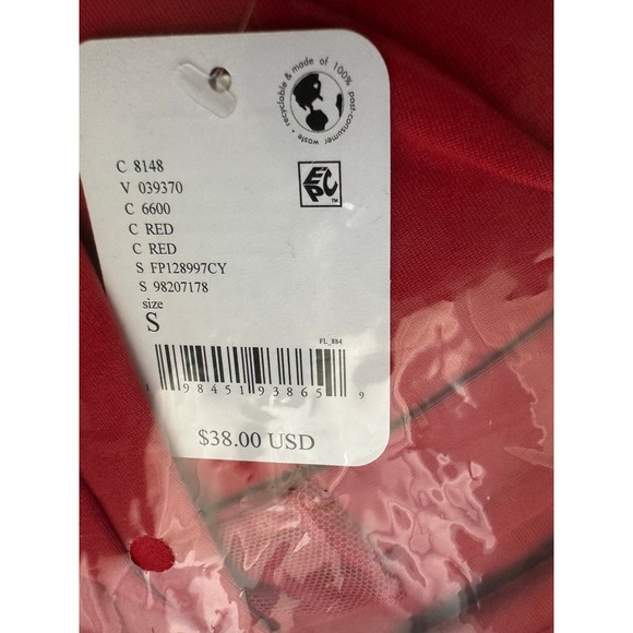 NWT‎ Free People Halter Top Plunging Neckline Open Back Sleeveless Red Size S - Picture 6 of 6